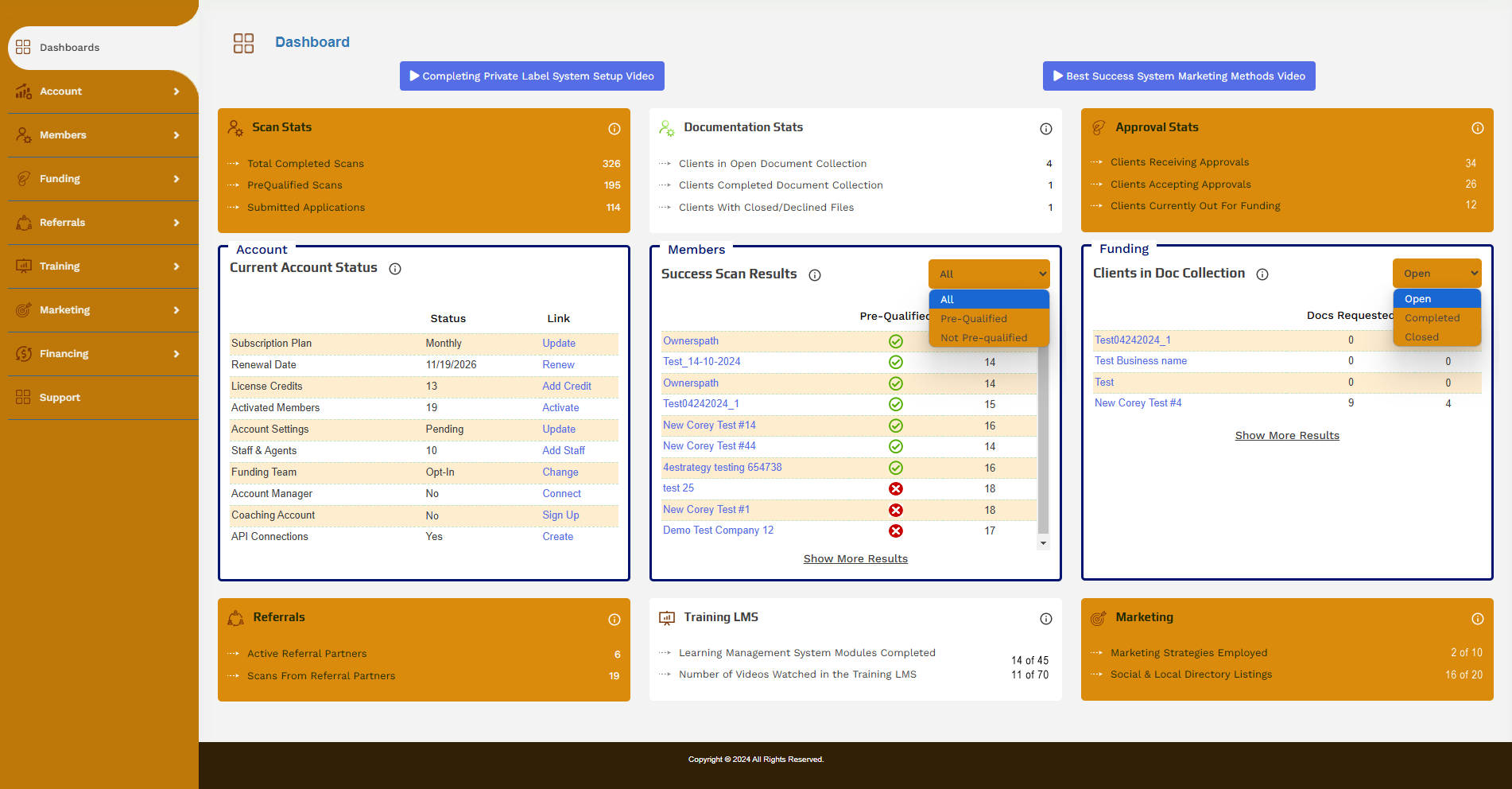 New PL Admin Dashboard