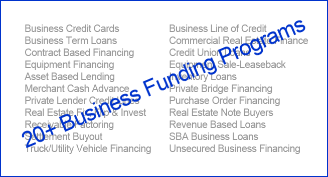 Over Twenty Business Funding Programs