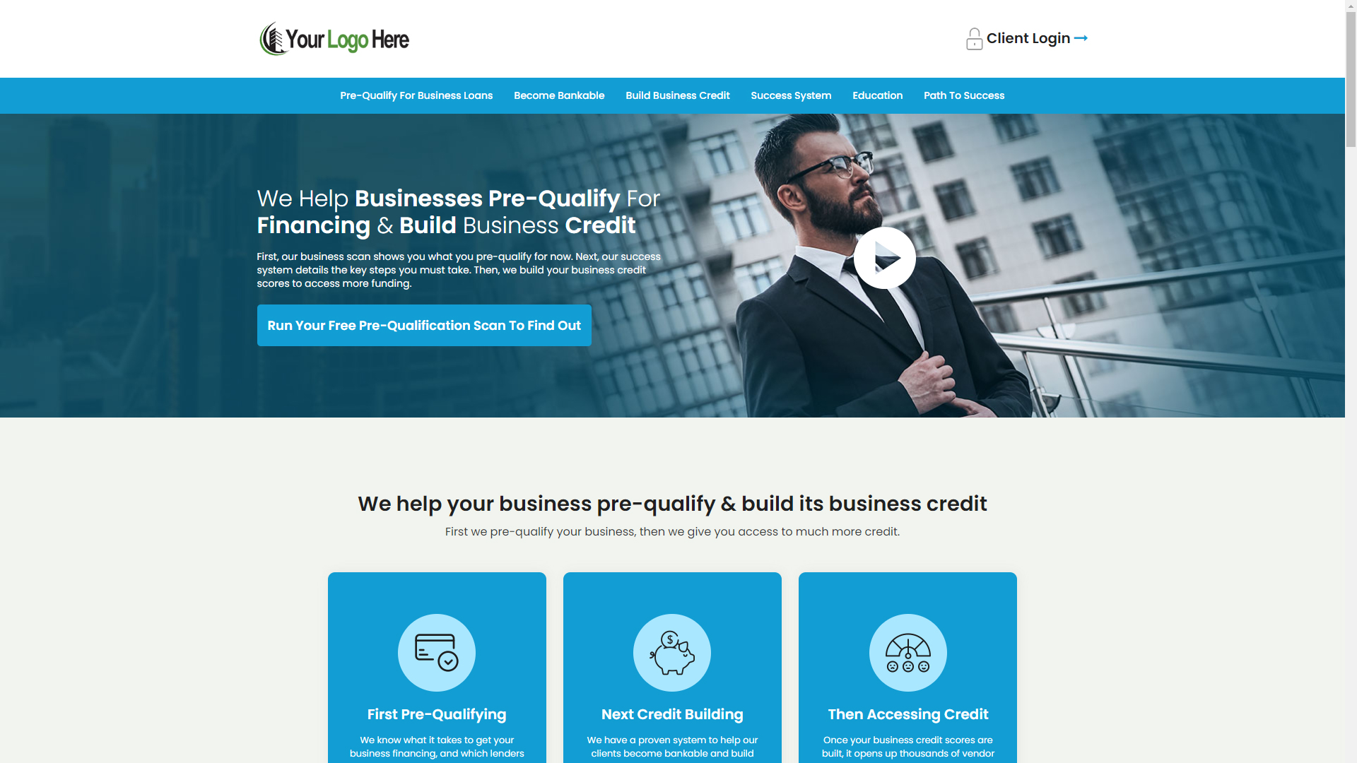 Business credit private label website